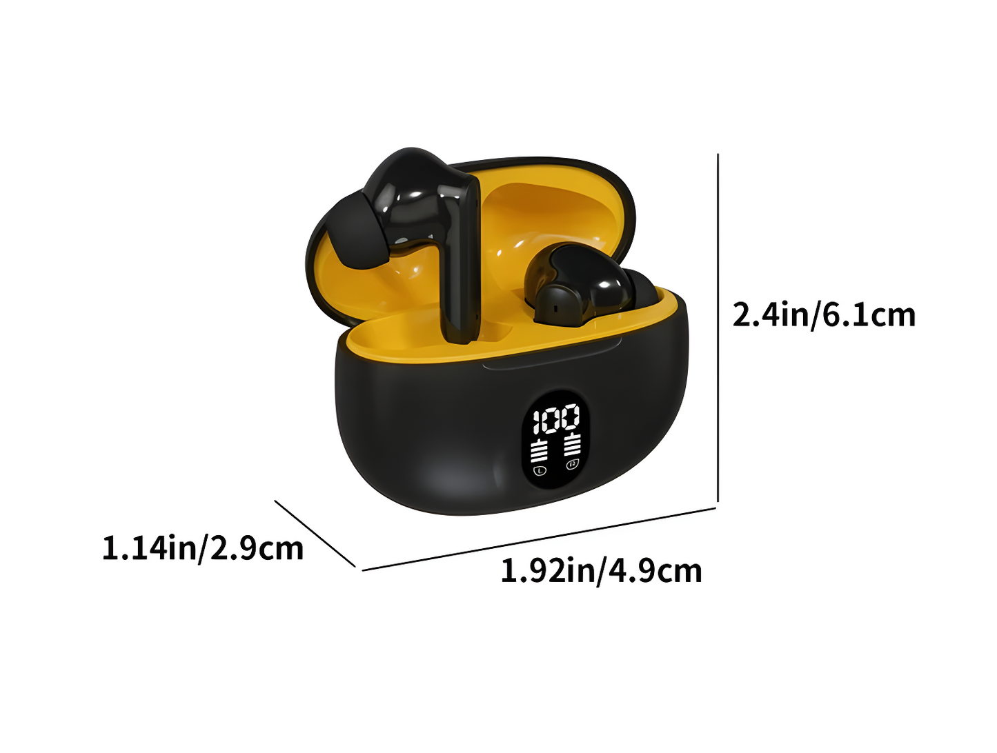 TWS Wireless Earbuds With LED Display ENC Noise Cancellation