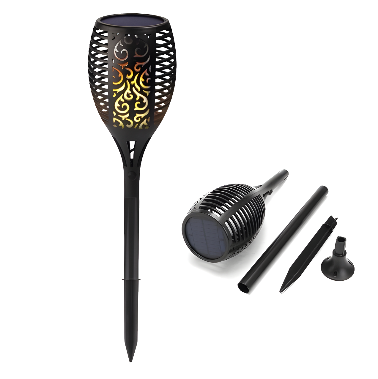 Flame Glow Solar Torch Lights Waterproof Flickering Flame