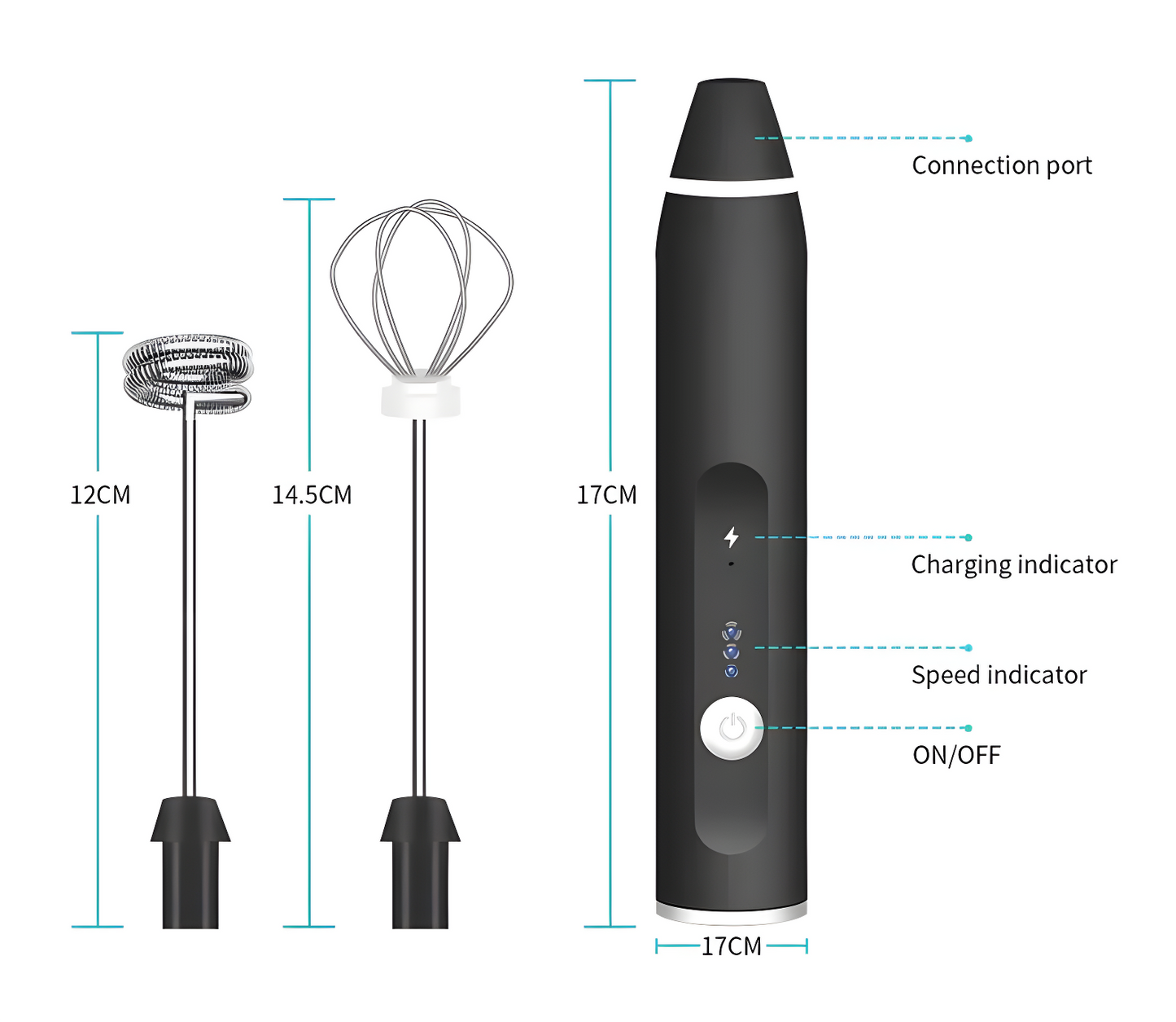 Wireless Milk Frothers Electric Handheld Blender