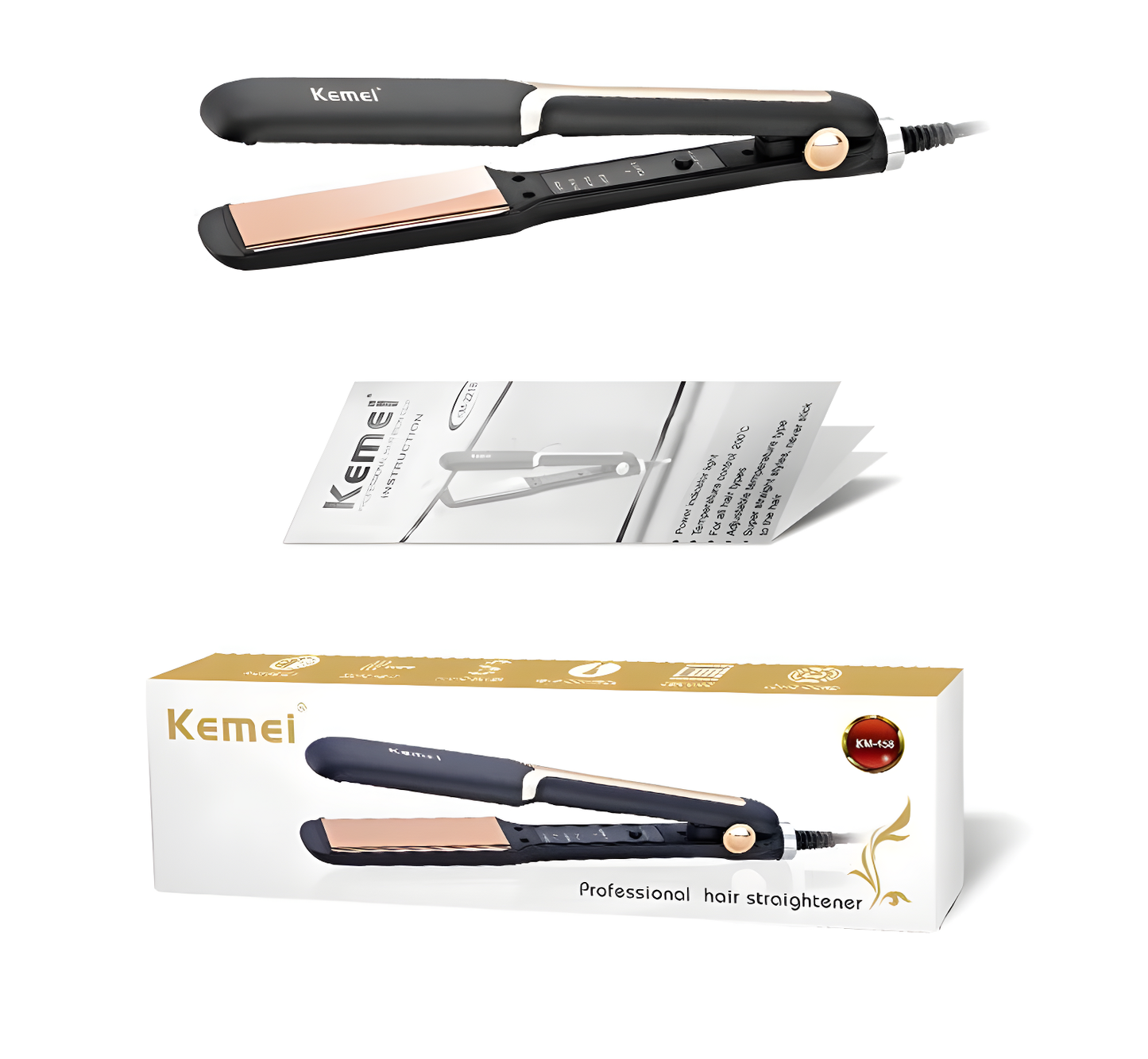 Kemei KM-458 Professional Hair Straightener and Flat Iron