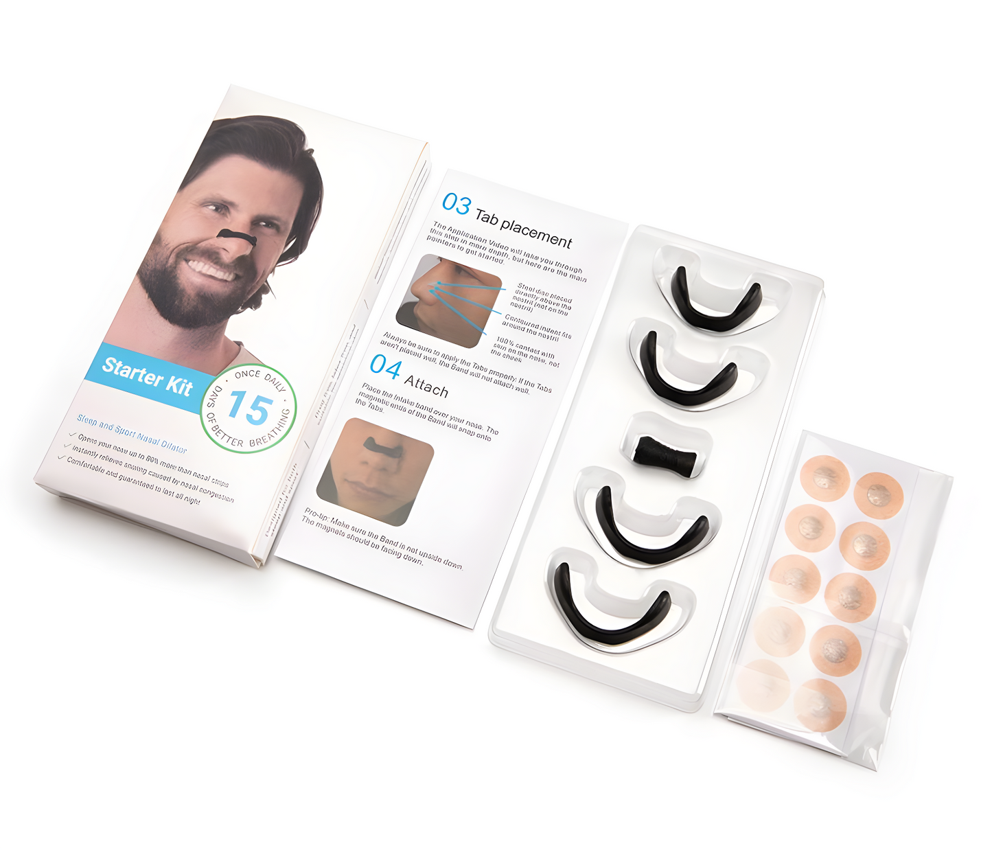 Magnetic Nose Strips, Nasal Dilator Starter Kit