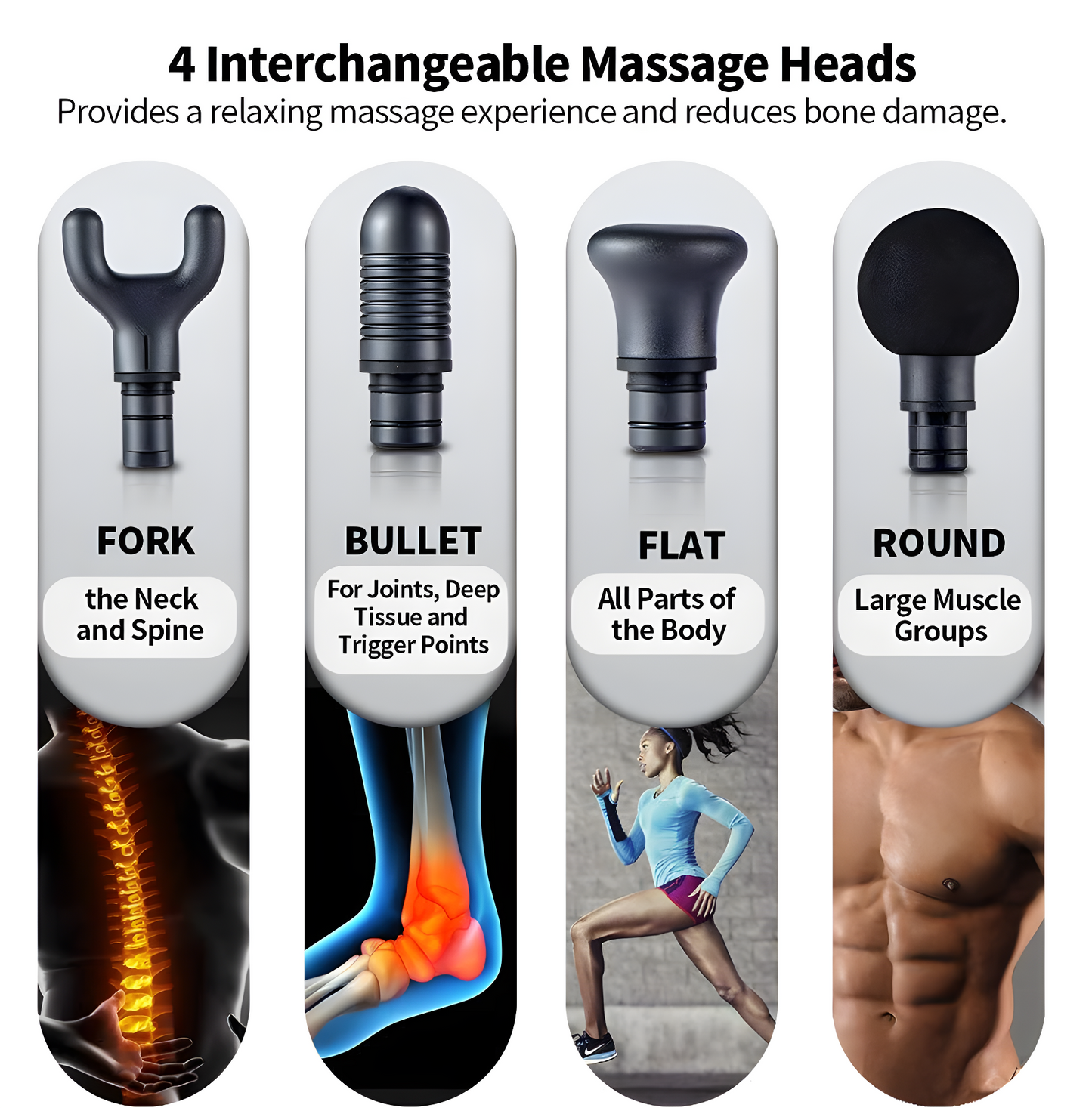 Big Deep Massager Gun 4 Kinds Of Massage Heads