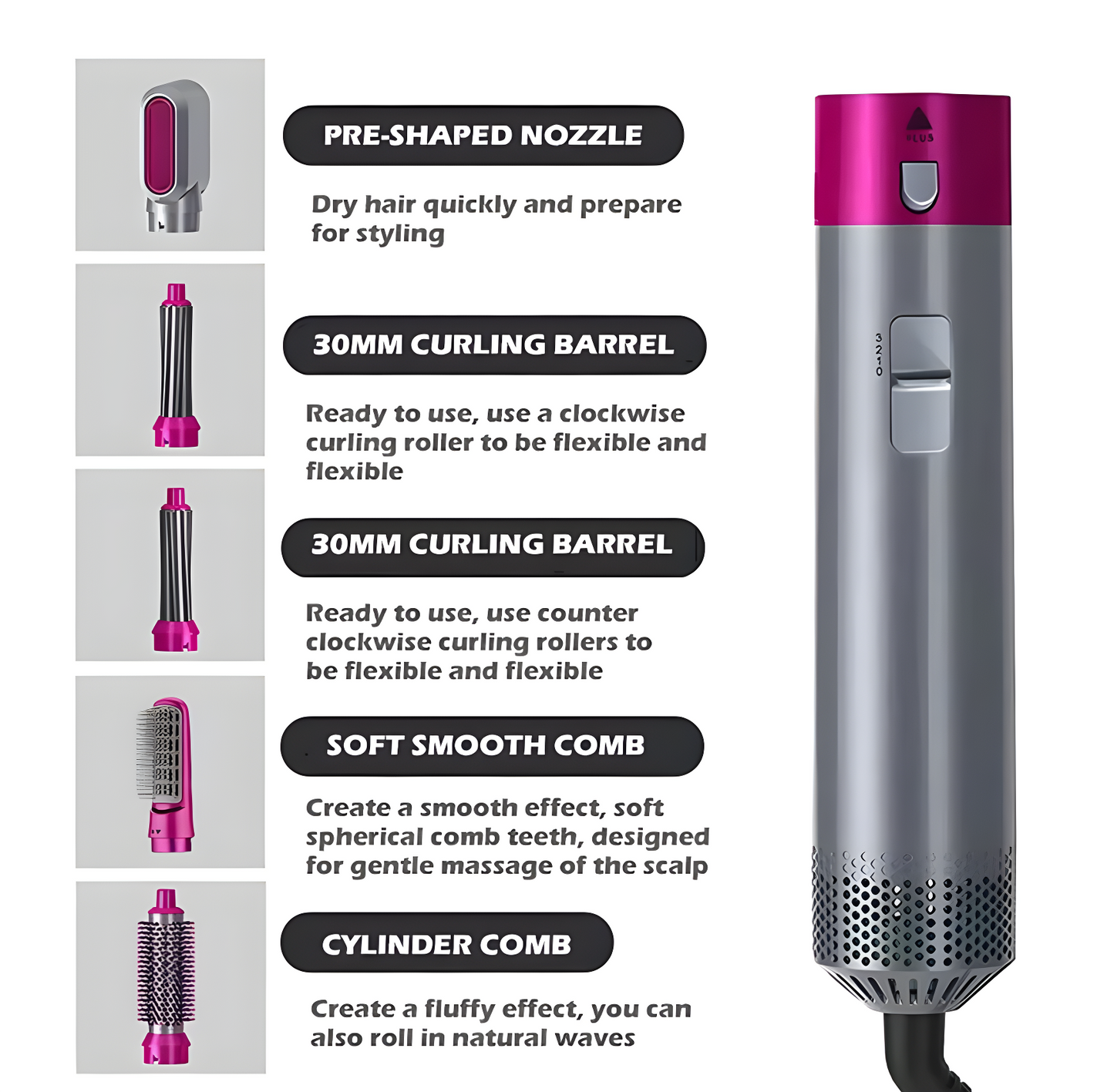 Hair Dryer 5-In-1 Multifunctional Styling Kit