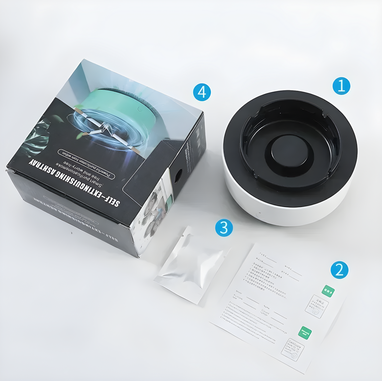 Multi-Purpose Ashtray With Air Purifier Features 2 IN 1