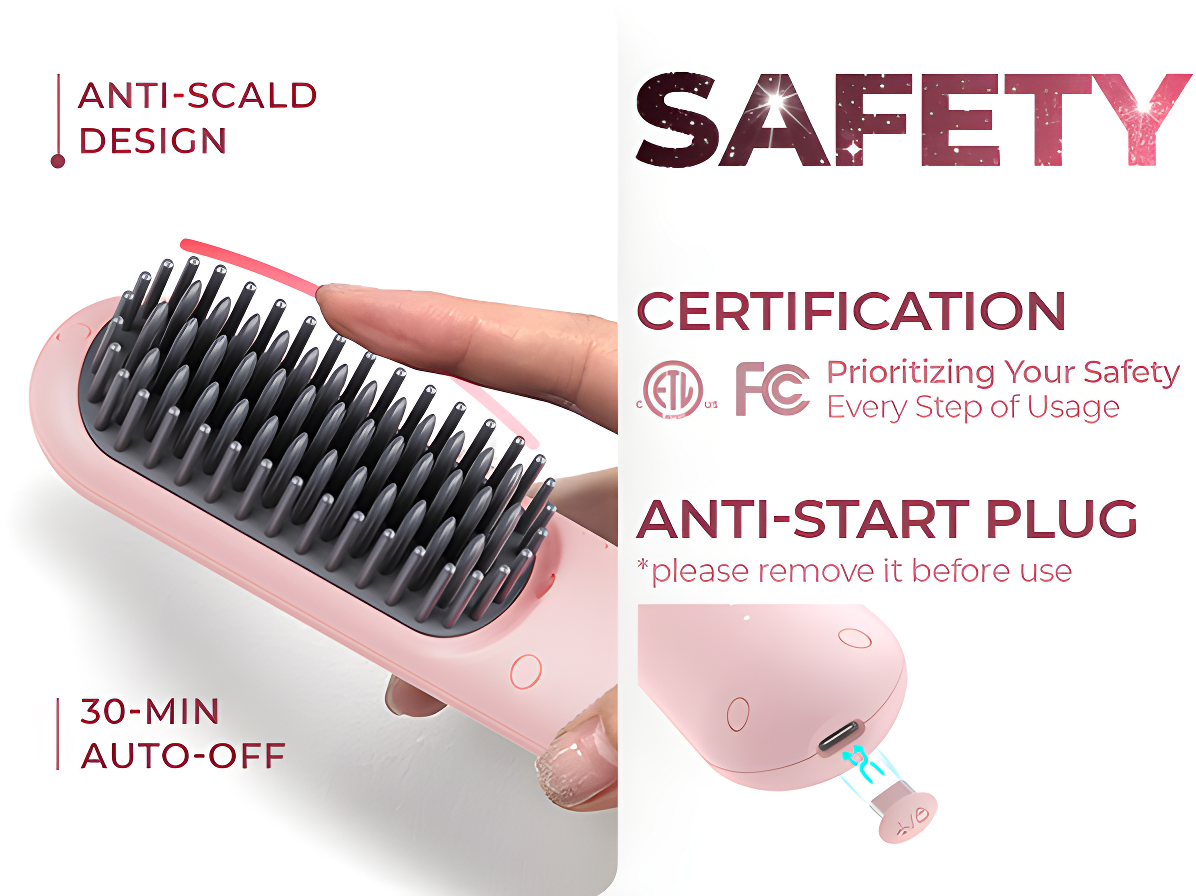 Cordless Hair Straightener Brush