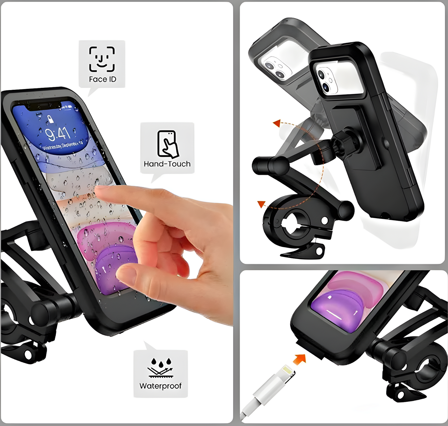 Waterproof Bike Phone Mount Cell Phone Holder