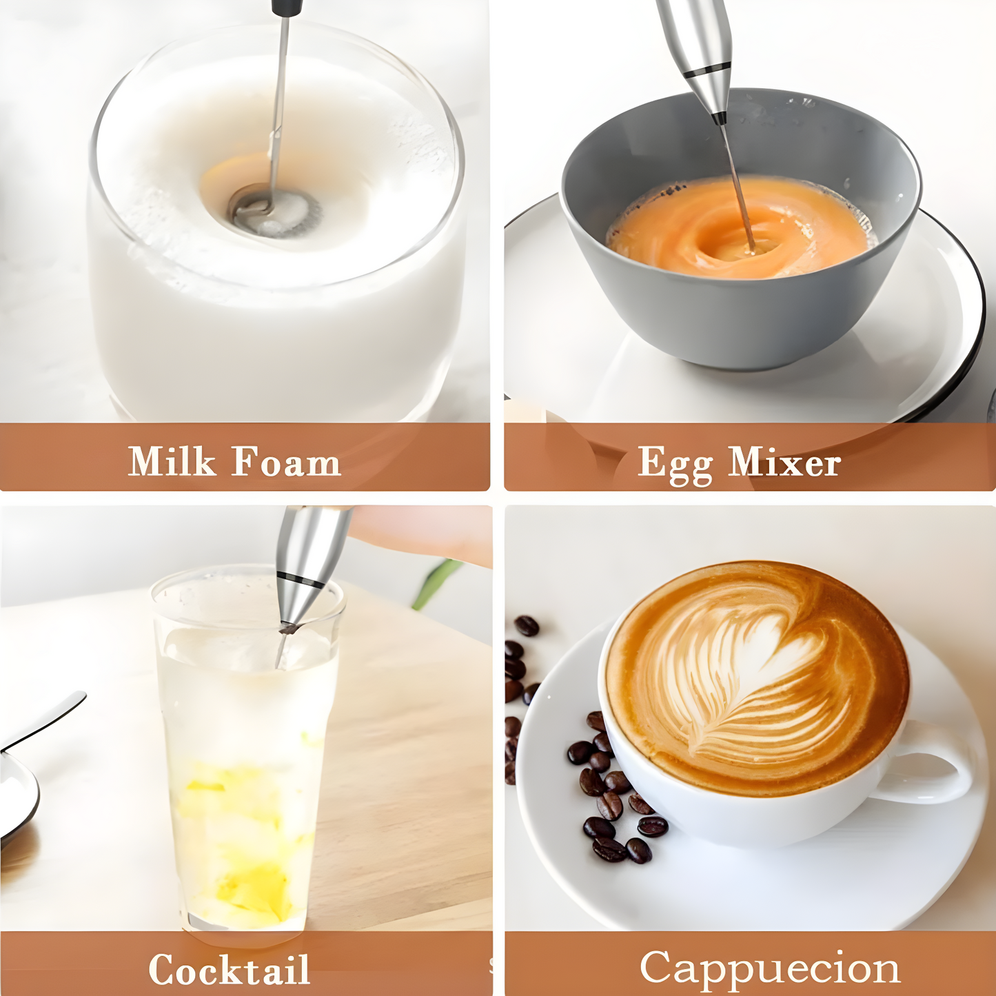 Wireless Milk Frothers Electric Handheld Blender