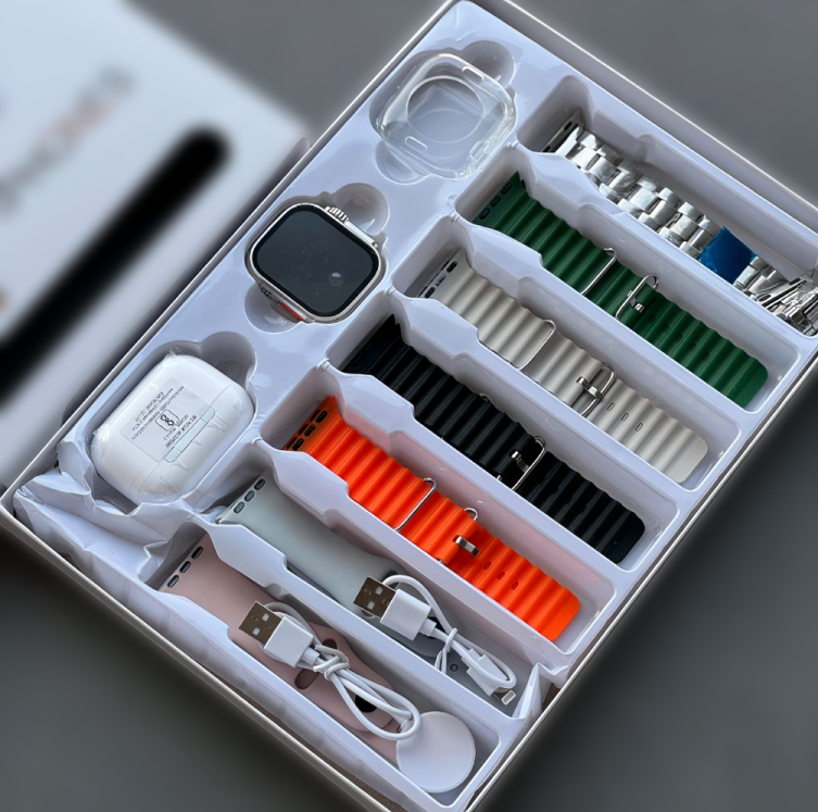 i20 Ultra Max Suit Smartwatch with Earbuds