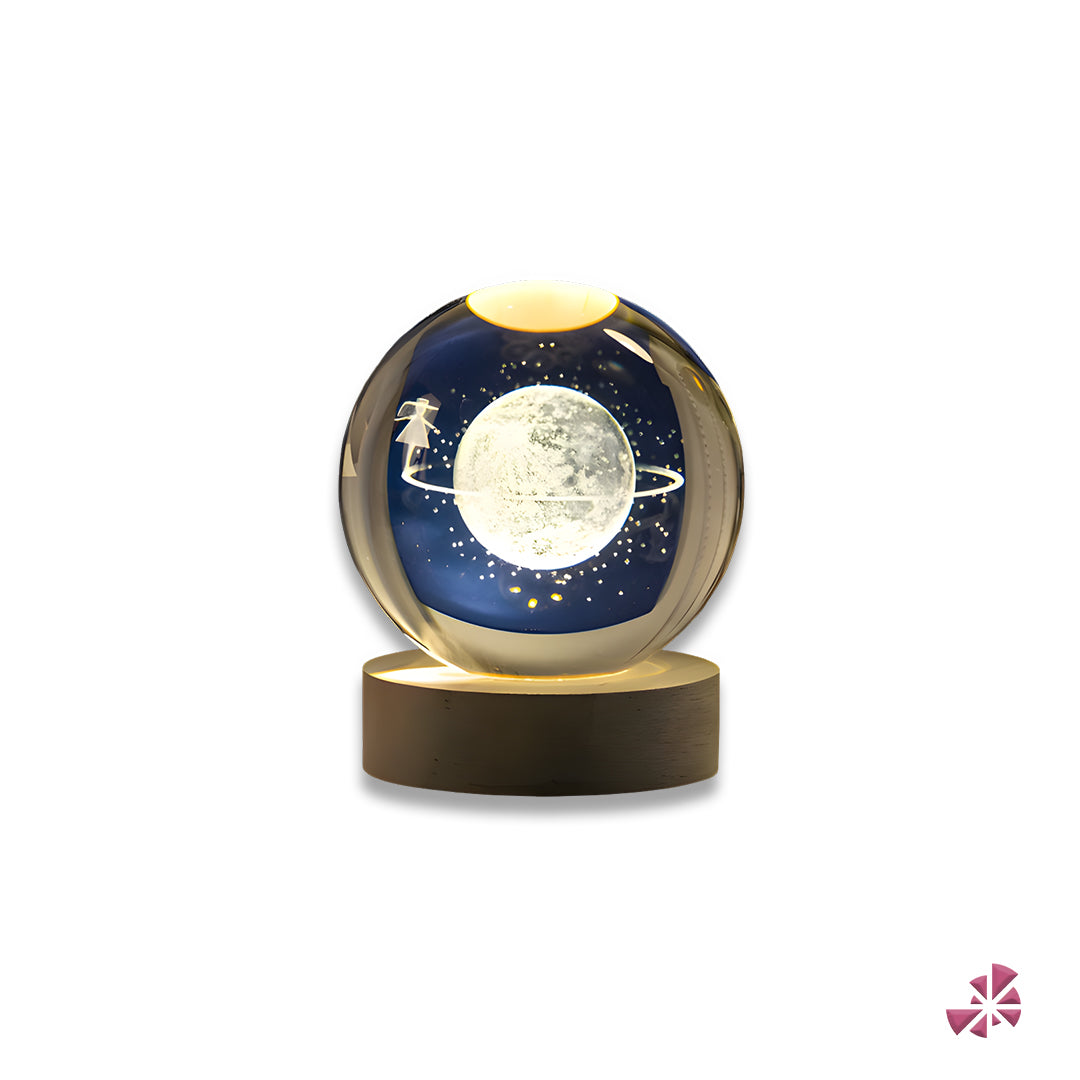 3D Crystal Light Lamp Glowing Planetary Galaxy