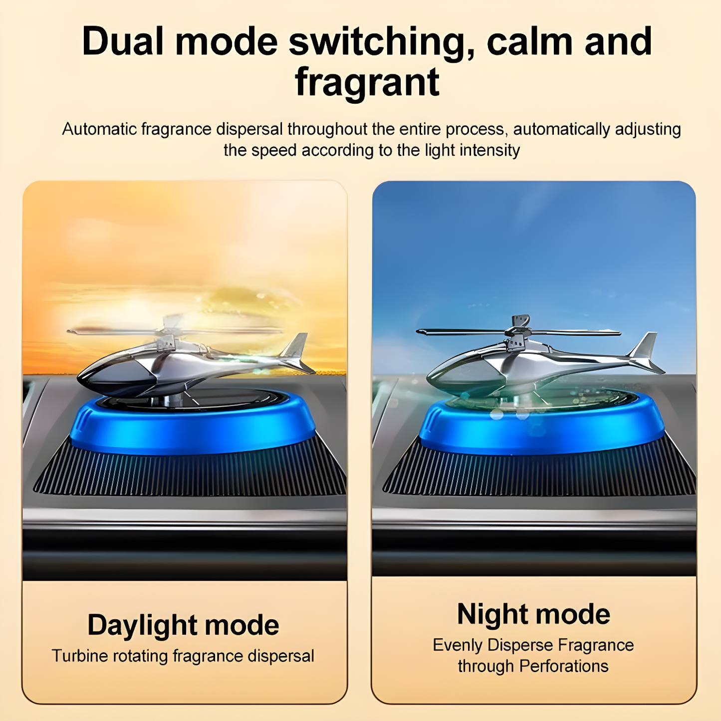 Solar Car Air Freshener Helicopter Auto Aromatherapy Sun