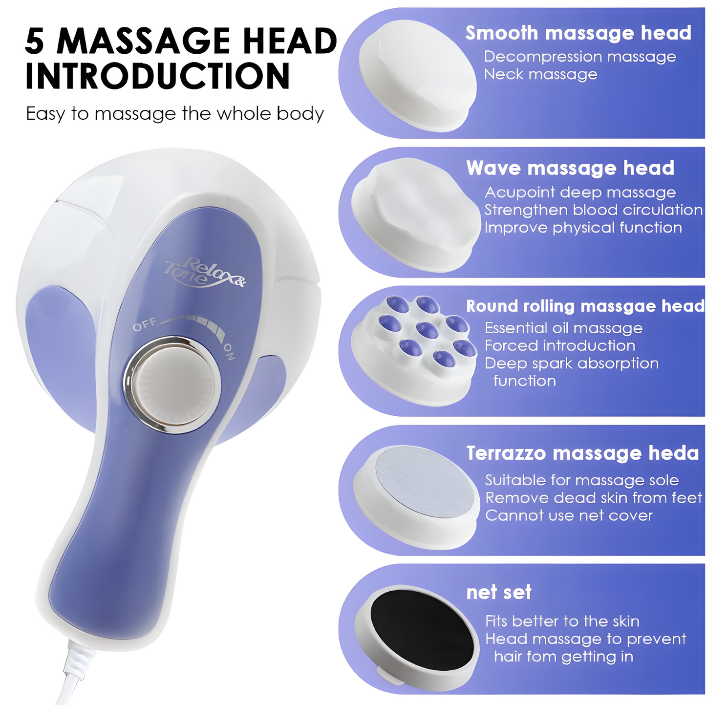 Relax and Spin Tone Massager 5 IN 1