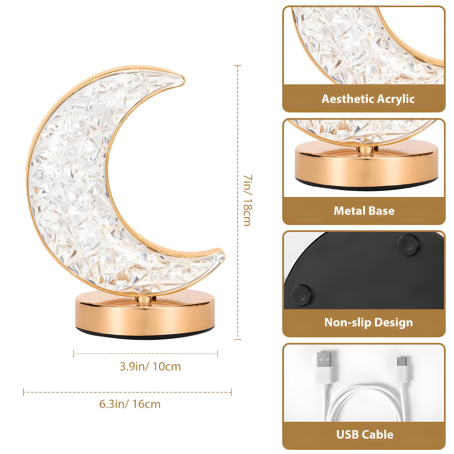 Moon Table Lamp Touch Nightstand