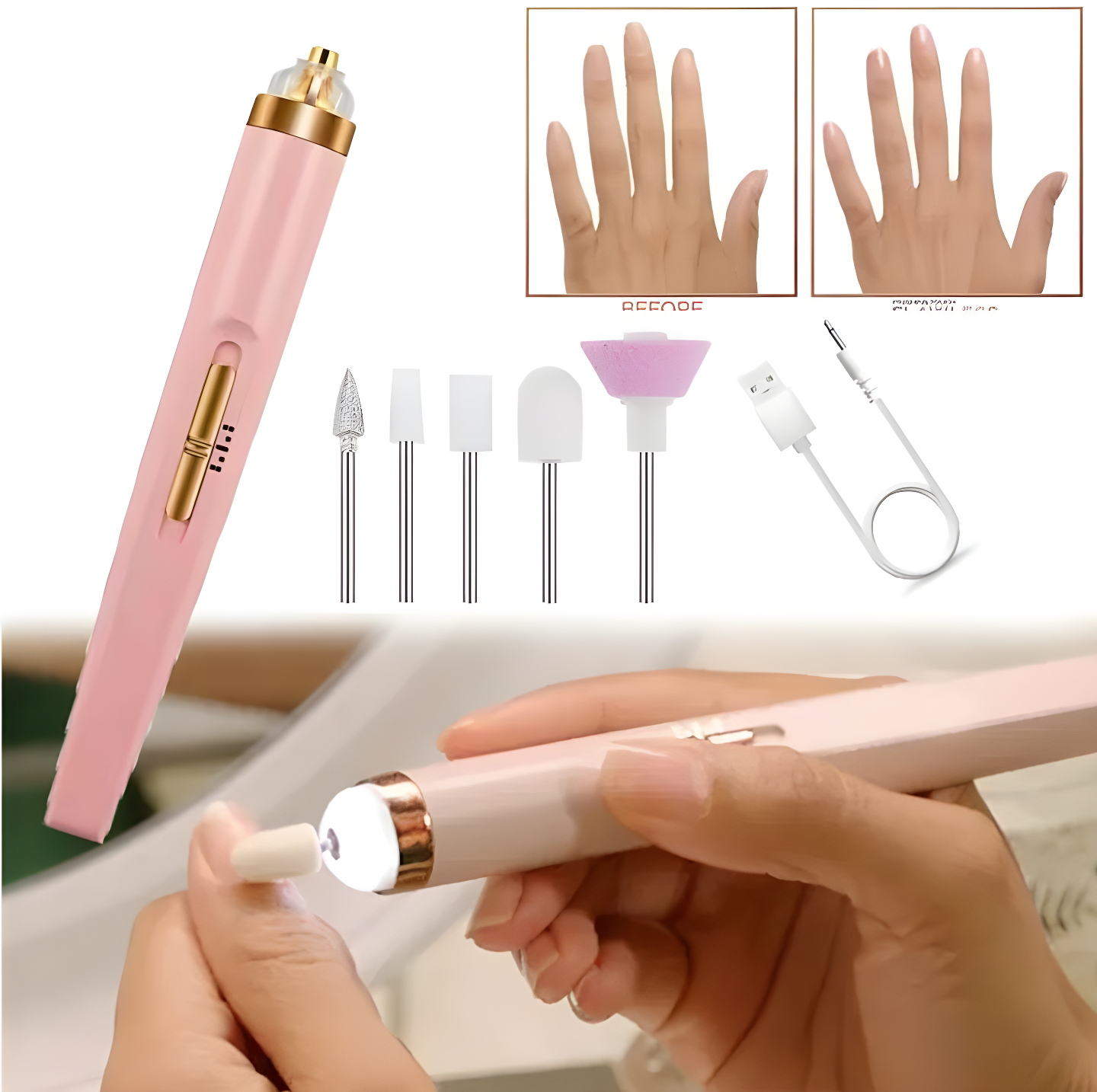 Rechargeable Flawless Salon Nail Finisher