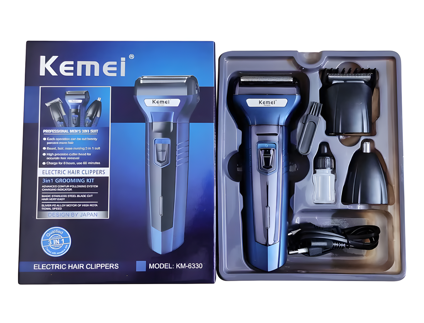 Kemei 3 In 1 Professional Hair Trimmer Kit