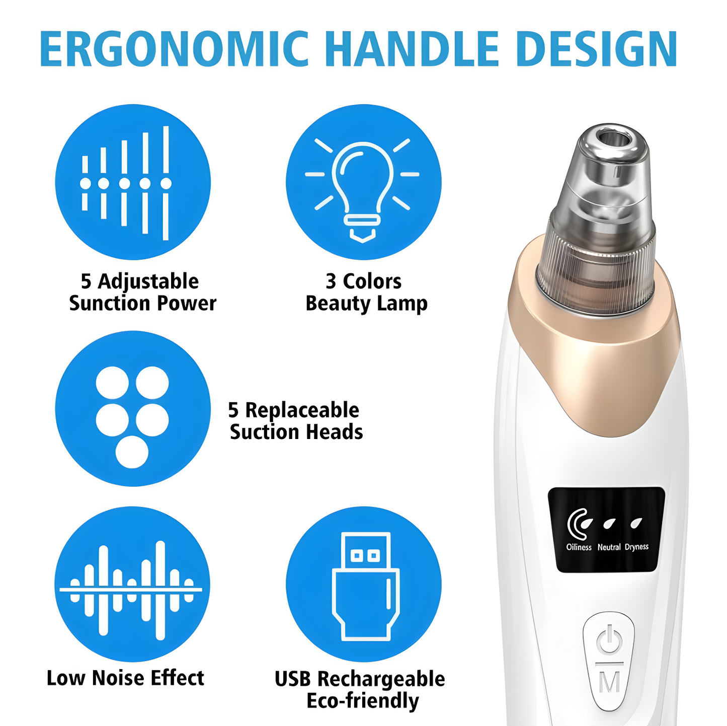 Upgraded Blackhead Remover Vacuum Facial Pore Cleaner