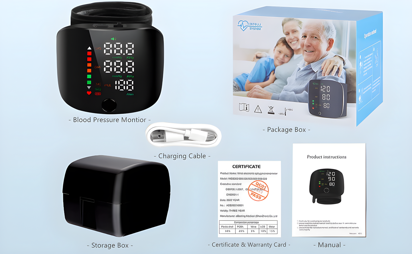 LED Digital Wrist Blood Pressure Monitor